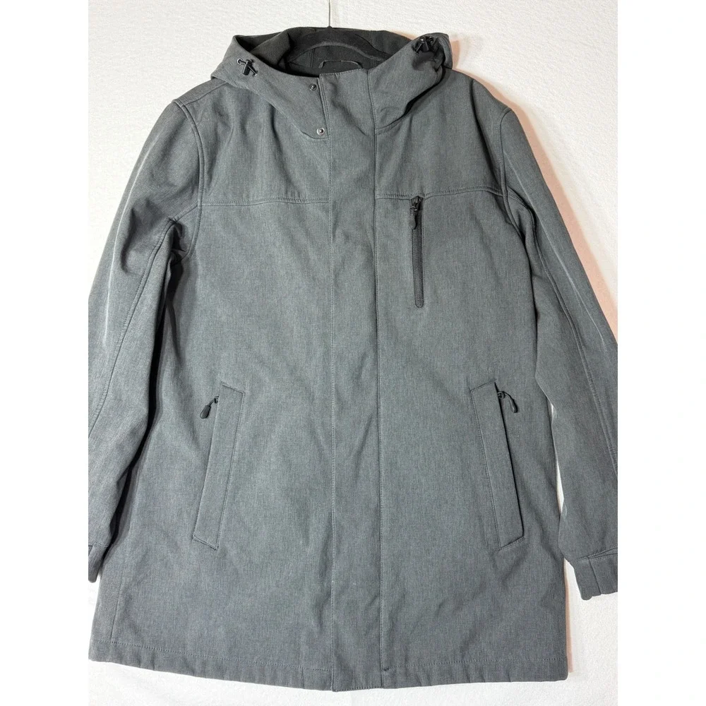 Tahari Men's Gray Hooded‎ Softshell Jacket Size L Waterproof Breathable
